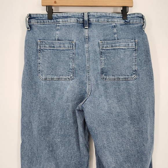 Old Navy Extra High Rise Wide Leg Jeans Womens 14 Patch Pockets Skater Grunge - Picture 8 of 8